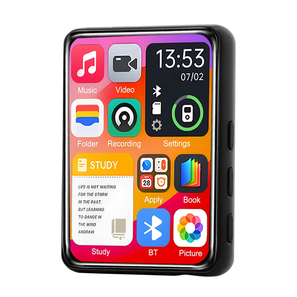 MP3 Music Player with Bluetooth 5.4 Walkman Touch Screen Buttons Built-in HD Speaker FM Radio Recorder E-book thumbnail 6