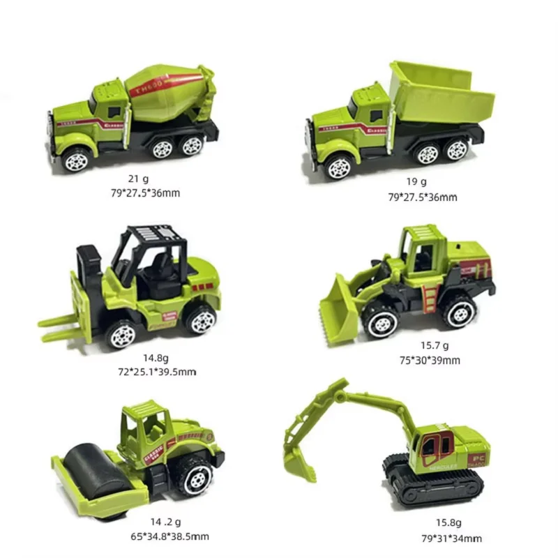 New Remote Control Engineering Vehicle Crawler 6Pcs/Set Alloy Tractor Excavator Truck 1:64 Mini Car For Boys Kids Toy Gifts thumbnail 5