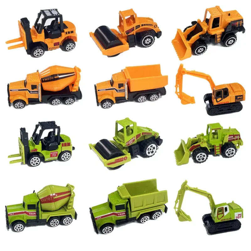 New Remote Control Engineering Vehicle Crawler 6Pcs/Set Alloy Tractor Excavator Truck 1:64 Mini Car For Boys Kids Toy Gifts thumbnail 3