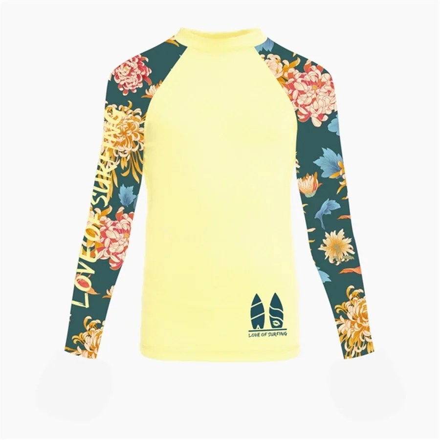 New Women's Surfing Shirt Women's Love Surfing T-shirt Beach Sunscreen Rashguard UV Protection Swimwear UPF Diving Sportsuit thumbnail 2