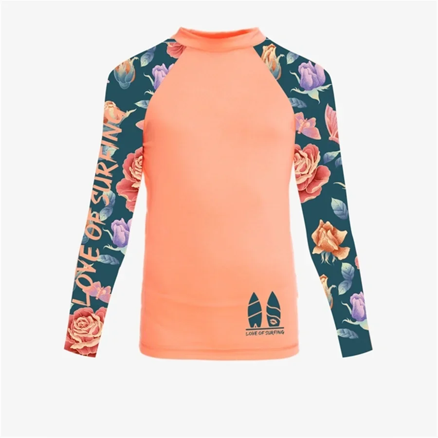 New Women's Surfing Shirt Women's Love Surfing T-shirt Beach Sunscreen Rashguard UV Protection Swimwear UPF Diving Sportsuit thumbnail 4