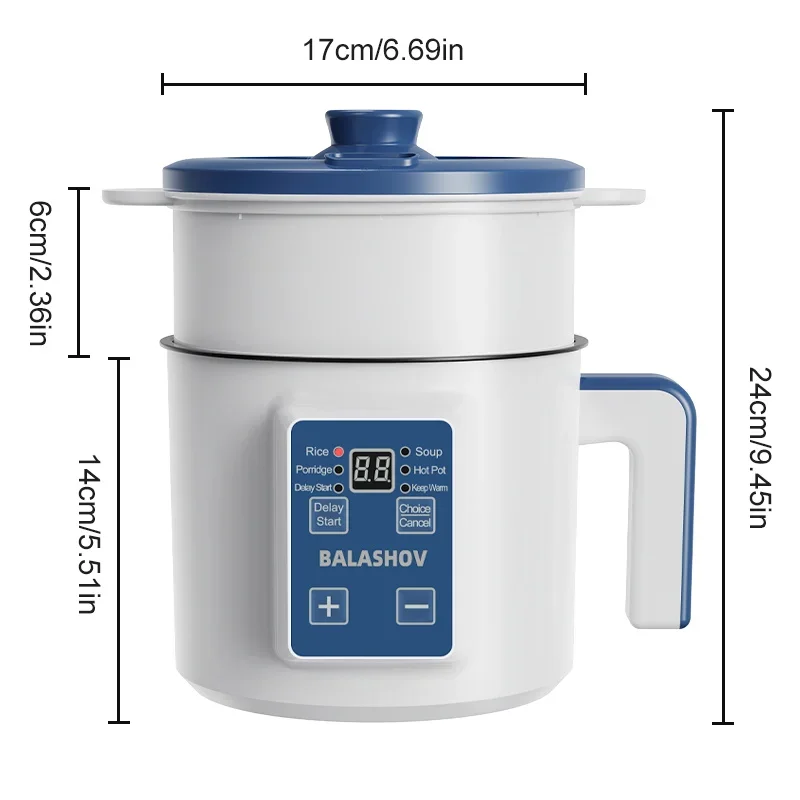 1.7L Electric Rice Cooker Single Double Layer 220V Multi Cooker Non-Stick Smart Mechanical MultiCooker Steamed Rice Pot For Home thumbnail 6