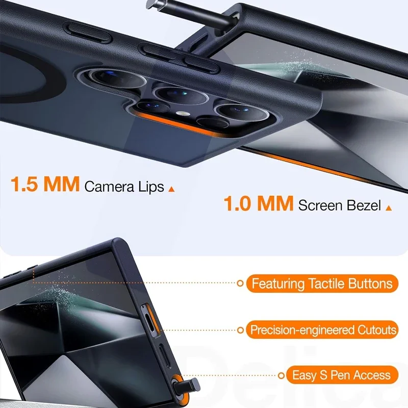 UYUXIO Magnetic Mobile Phone Case with Kickstand for Samsung Galaxy S26 S25 S24 S23 Ultra FE S22 Plus A16 A55 A56 Stand Cases thumbnail 5