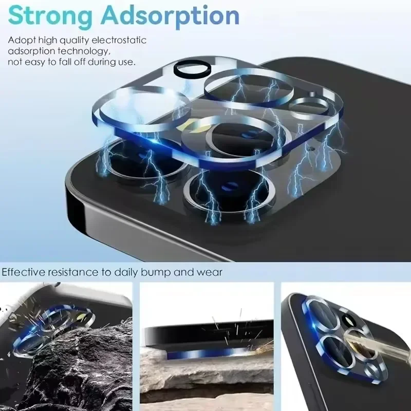 3Pcs Lens Protector Glass For iPhone 16 11 12 13 14 15 Pro Max Back Camera Protective Glass Film For IPhone 13 Mini 15 16 Plus thumbnail 5
