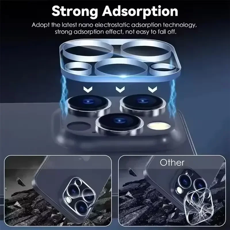 3Pcs Lens Protector Glass For iPhone 16 11 12 13 14 15 Pro Max Back Camera Protective Glass Film For IPhone 13 Mini 15 16 Plus thumbnail 4