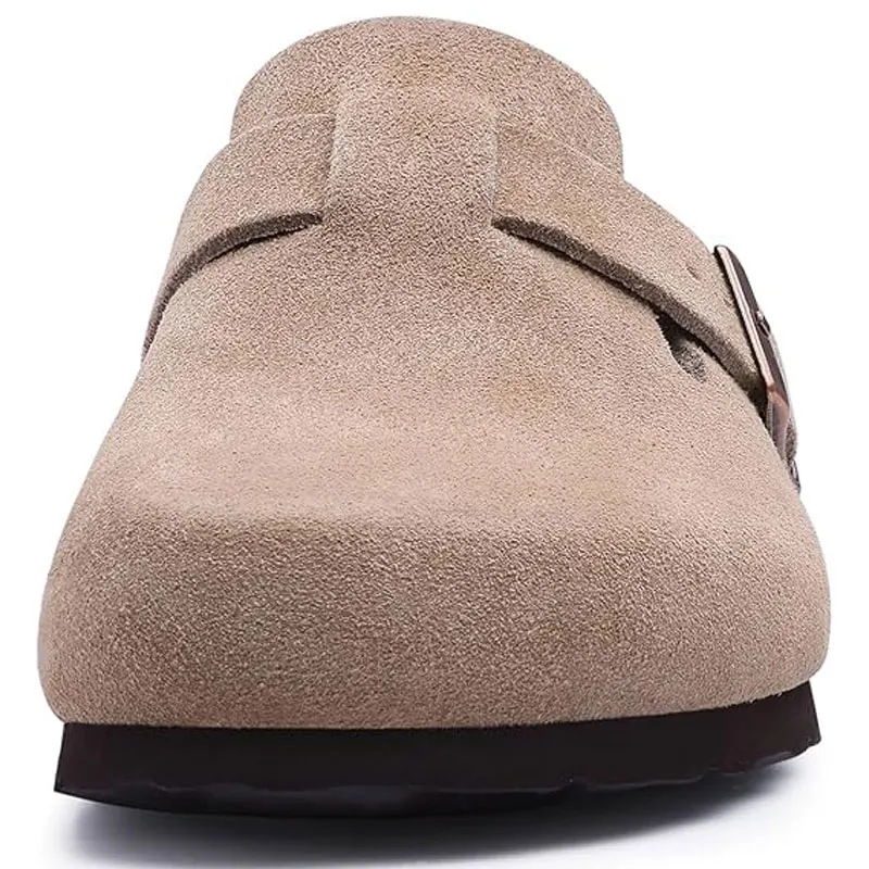 Crestar Fashion Clogs Slippers For Women Classic Suede Men Mules Cork Footbed Leather Potato Shoes With Arch Support Beach Slide thumbnail 5