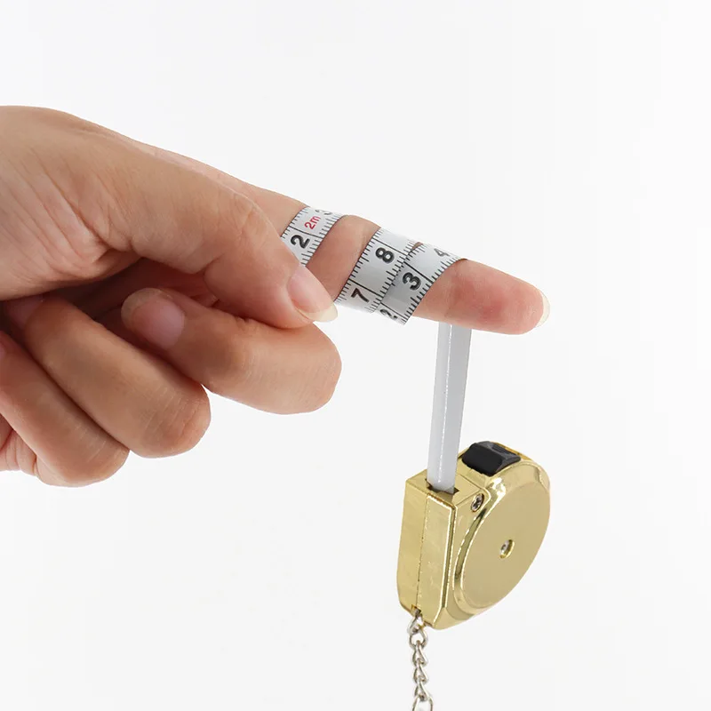 Portable mini tape measure Small household measuring tape retractable 2m Mild steel key chain tape measure Mini measuring tools thumbnail 6