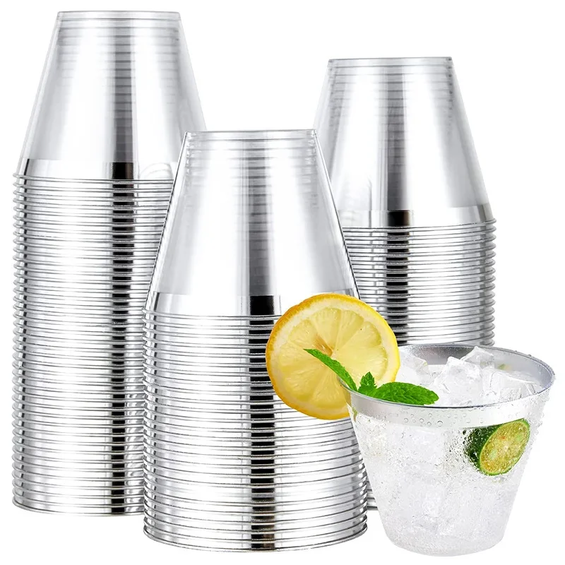 25PCS Disposable Champagne Clear Plastic Cup Outdoor Picnic Cup Drinking Cup for Parties Birthdays Weddings Cocktail Party thumbnail 2