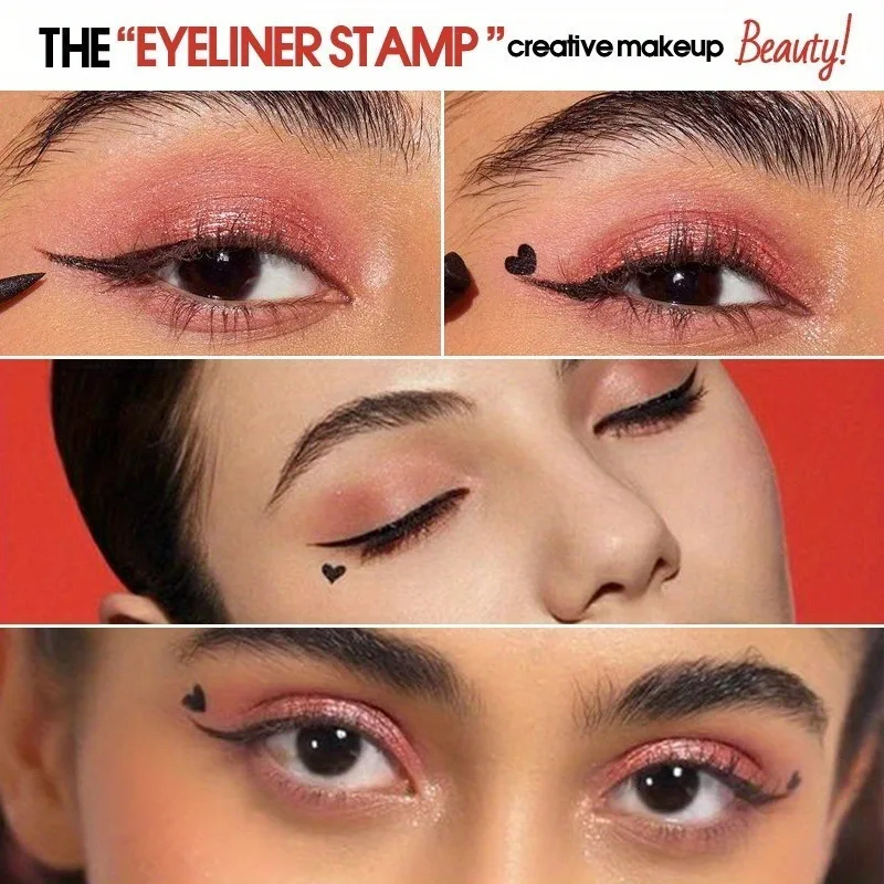 2 In 1 Black Liquid Eyeliner Double-head Moon Stamp Eye Liner Pencil Quick Dry Non-Smudge Long-lasting Easy to Use Eye Makeup thumbnail 4