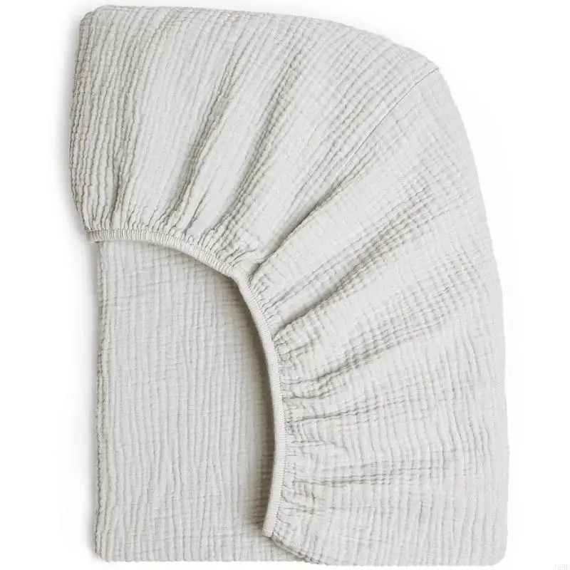 J6BE Baby Fitted Sheet Breathable and Cotton Pram Sheets Plain Color Removable Slipcover for Infants Comfortable Rest thumbnail 2