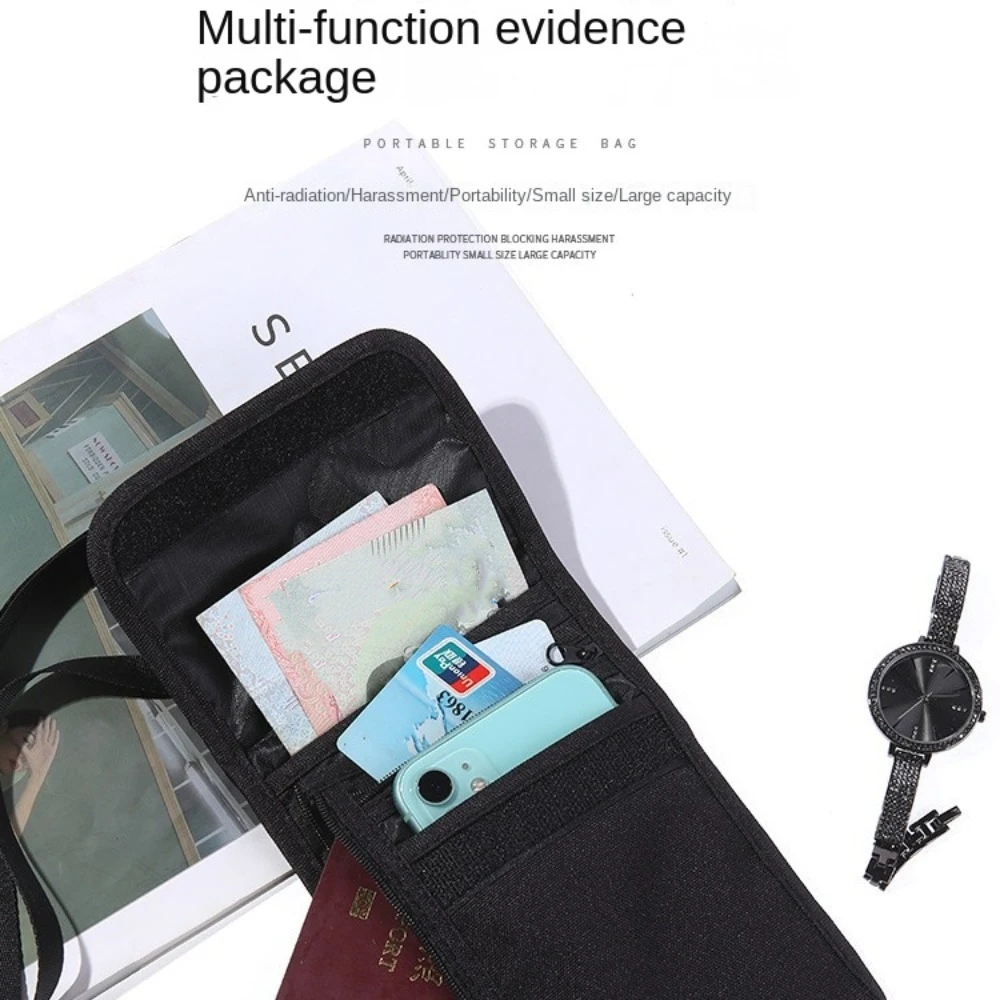 Travel Accessories Travel Wallet Nylon Ticket Holder Travel Neck Pouch Passport Protective Cover Khaki Black Passport Wallet thumbnail 4