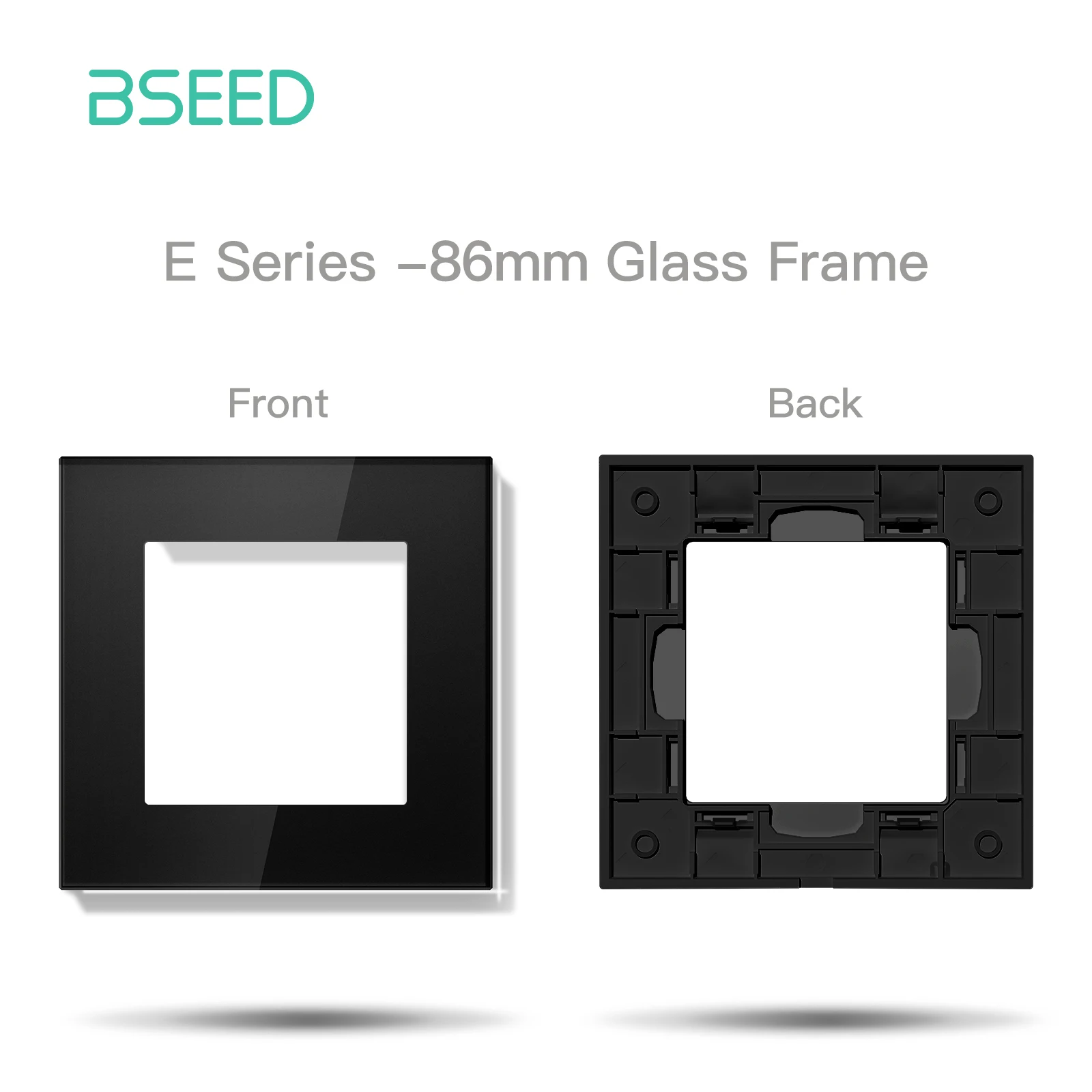 BSEED WIFI Click Light Switch Part Smart Wifi Switch Function DIY Part EU Wifi Socket Outlets Parts Glass Frame Only Black thumbnail 3