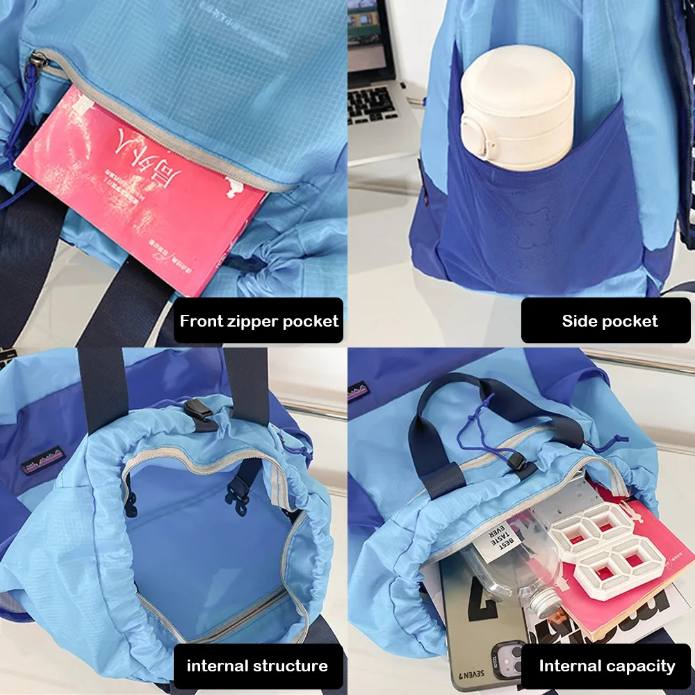 High Quality Contrasting Color Outdoor Travel Backpack Oxford Waterproof Outdoor Hiking Bag Versatile Lightweight New Tote Bag thumbnail 5