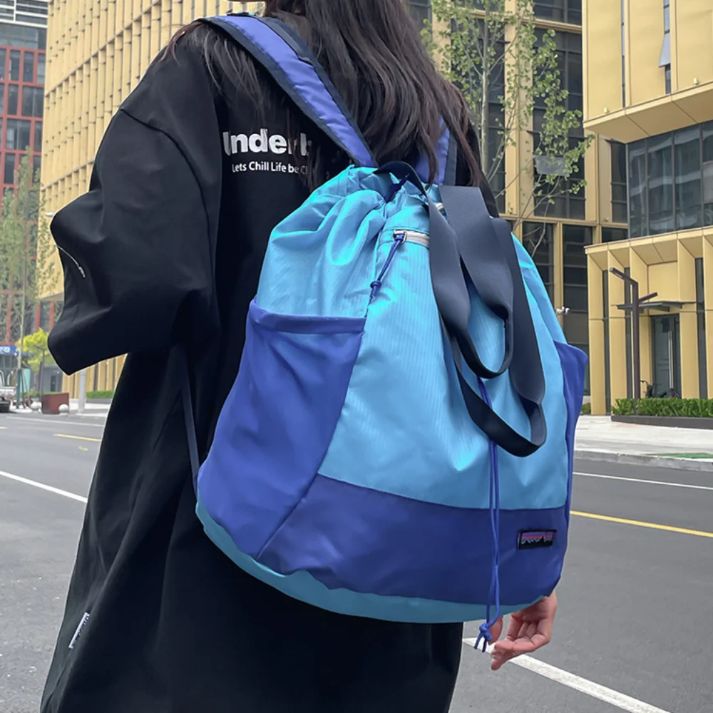 High Quality Contrasting Color Outdoor Travel Backpack Oxford Waterproof Outdoor Hiking Bag Versatile Lightweight New Tote Bag thumbnail 4