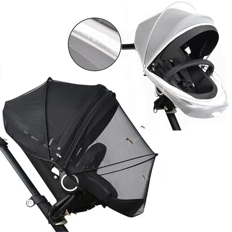Zipper Type Fly Protection Accessories Children Crib Summer Mesh Carriage Full Cover Mosquito Net Baby Stroller Trolley Netting