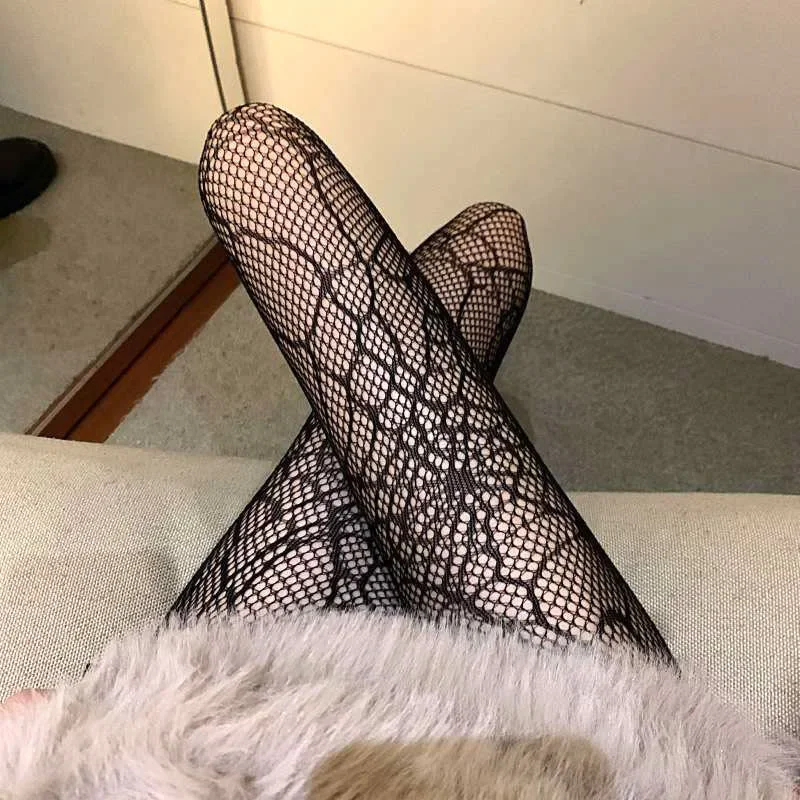 Sexy Women Fishnet Stockings Japanese Style for Girl Tights Lingerie Female Mesh Tight Socks Sheer Pantyhose Fish Net Stockings