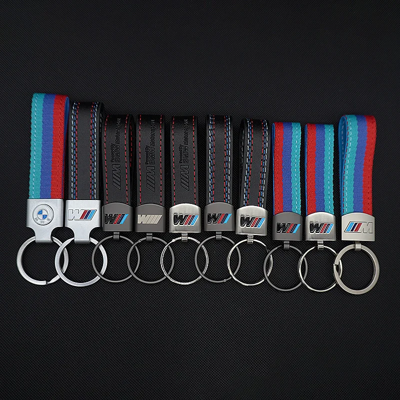 M Sport Styling Leather Car Emblem Key Fobs Key Chain for Bmw M Performance G30 G32 3 4 5 7 M3 M4 M5 X1 X3 X5 X6 X4 E61 E60 E31