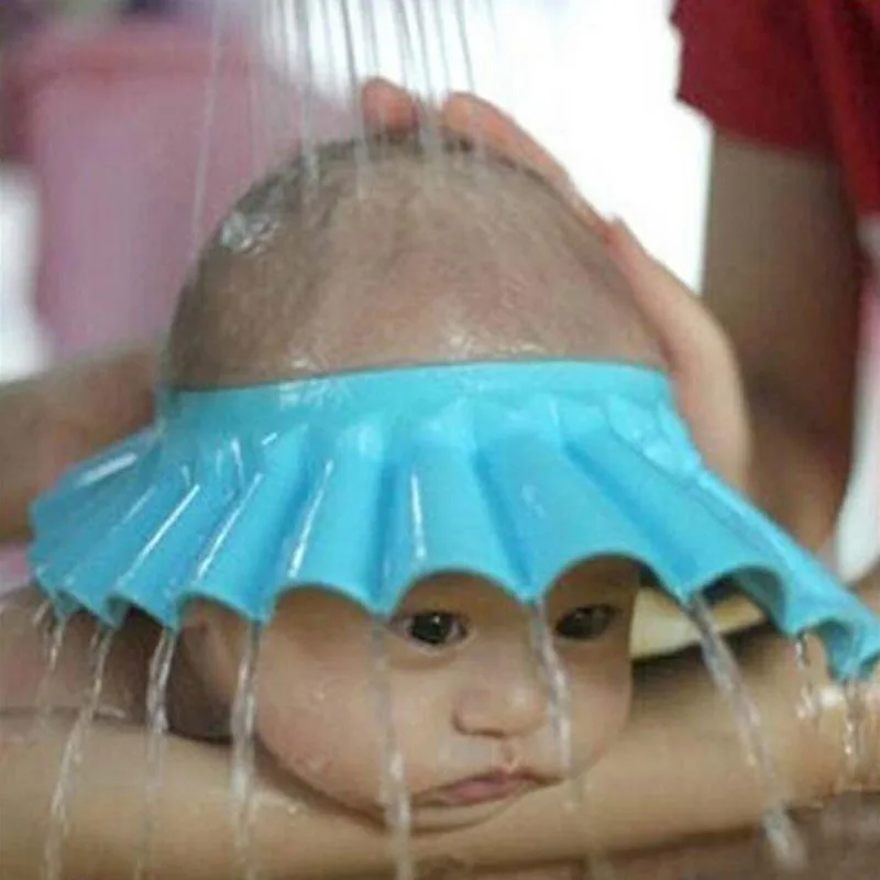 Adjustable Baby Shampoo Cap Kids Wash Hair Protection Infant Health Care Accessories New Soft EVA Baby Bath Waterproof Hat thumbnail 2