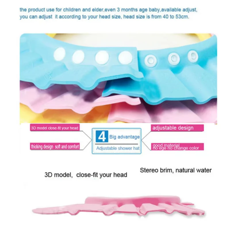 Adjustable Baby Shampoo Cap Kids Wash Hair Protection Infant Health Care Accessories New Soft EVA Baby Bath Waterproof Hat thumbnail 6