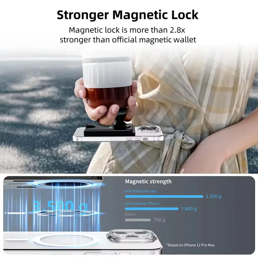 Grippopso Universal Magnetic Wallet With Expanding Phone Grip,Phone Card Holder Solid SocketWallet For IPhone Samsung Wallets thumbnail 5