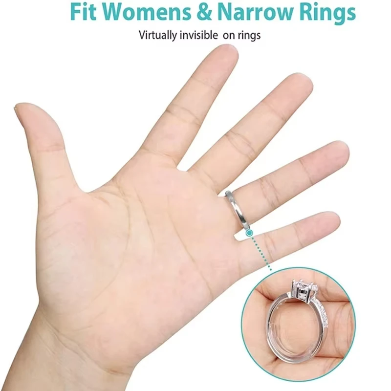 8 Sizes Silicone Invisible Clear Ring Sizer Anti-Loss Proof Invisible Ring Holder Retainer Shrinker for Large Rings thumbnail 6