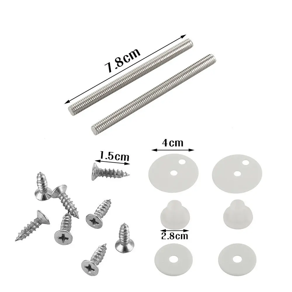2/4pcs Toilet Seat Hinges Universal Seat Top Fix Hinge Stainless Steel Replacement Toilet Seat Parts Mounting Connector Attachme thumbnail 5
