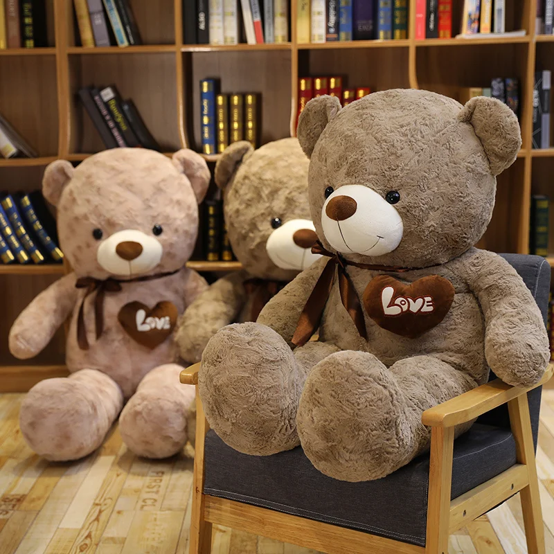 Nice New Hot High Quality 2 Colors Teddy Bear With Love Stuffed Animals Plush Toys Doll Pillow Kids Lovers Birthday Baby Gift thumbnail 5