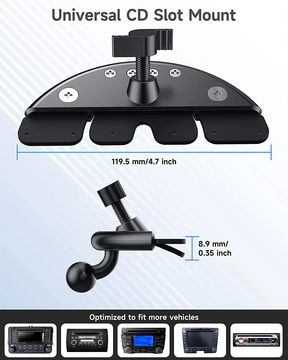 Universal Car CD Slot Phone Mount Stand One-Touch Release Car Phone Holder Cell Phone Support for iPhone 13 12 11 Pro Max Xiaomi thumbnail 4