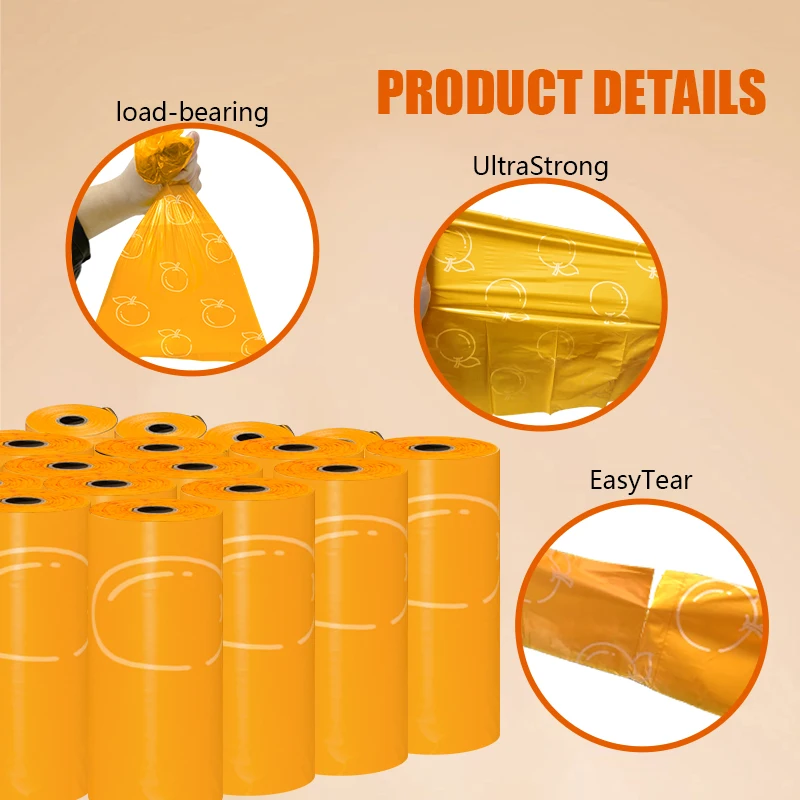 EPI photodegradable pet poop bags Orange scented dog poo bag pet cleaning supplies dispenser gift thumbnail 2