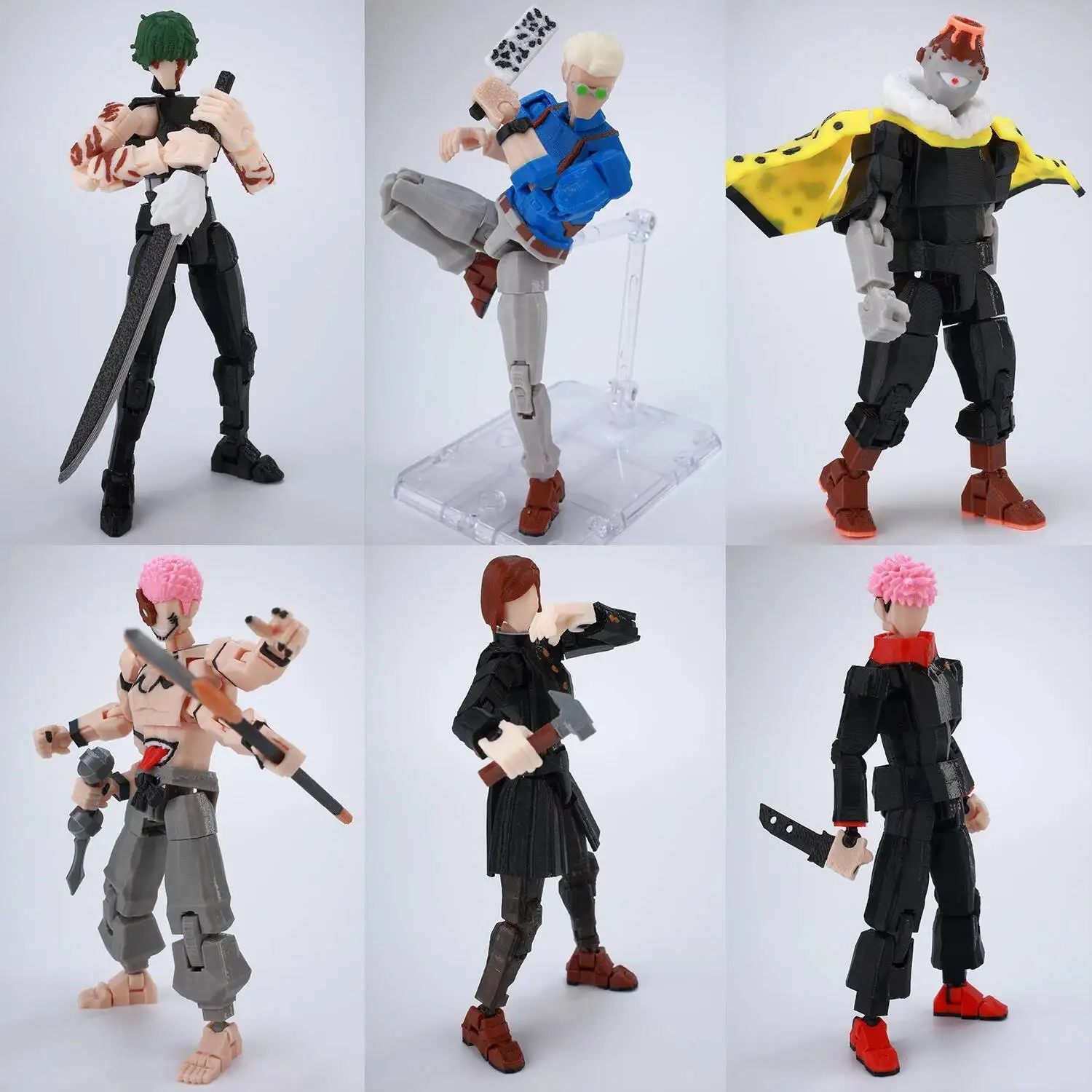 9L3D Printed Anime Jujutsu Kaisen Sukuna Yuji Yuta Satoru Gojo Lucky Dummy 13 Movable Shapeshift Action Figures Mannequin Toys thumbnail 3