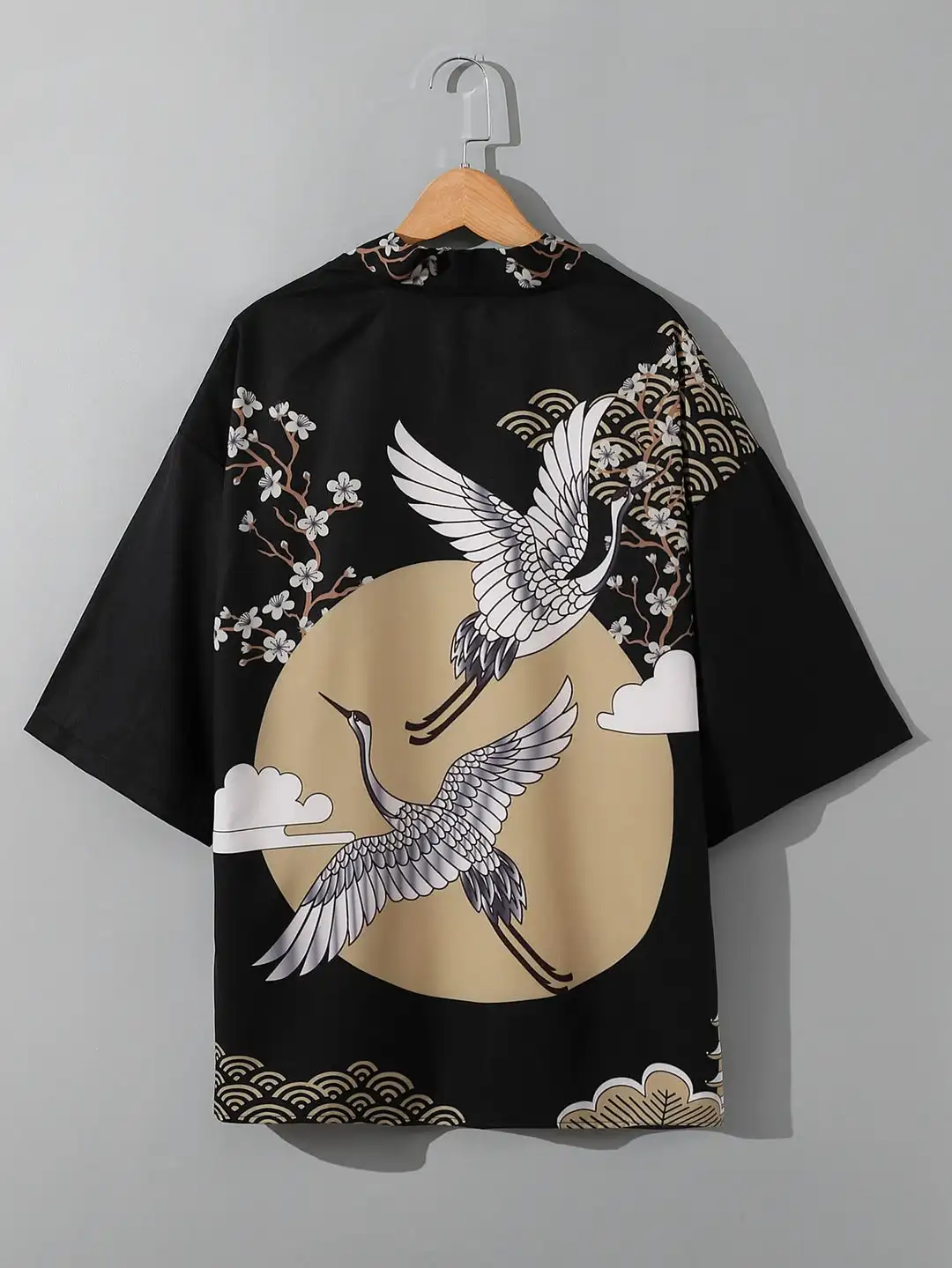 RANMARU KIMONO Men's Summer Short-sleeved Printed Shirt Shirt Fashion National Trend Harajuku Retro Cardigan and Clothing thumbnail 4