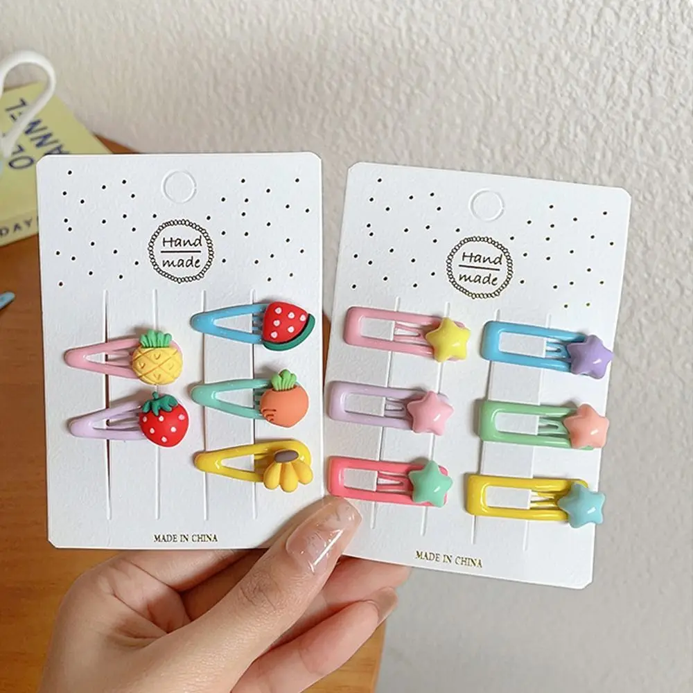 5/6Pcs/set Children Barrettes Headband BB Clip Cute Fruit Flower Baby Hairpins Colorful Hair Clip Kid Hair Accessories thumbnail 4
