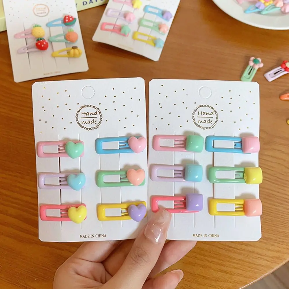 5/6Pcs/set Children Barrettes Headband BB Clip Cute Fruit Flower Baby Hairpins Colorful Hair Clip Kid Hair Accessories thumbnail 5