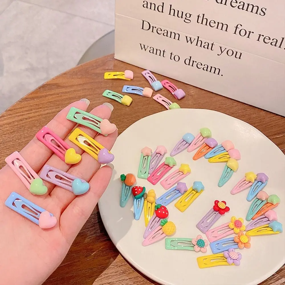 5/6Pcs/set Children Barrettes Headband BB Clip Cute Fruit Flower Baby Hairpins Colorful Hair Clip Kid Hair Accessories thumbnail 3
