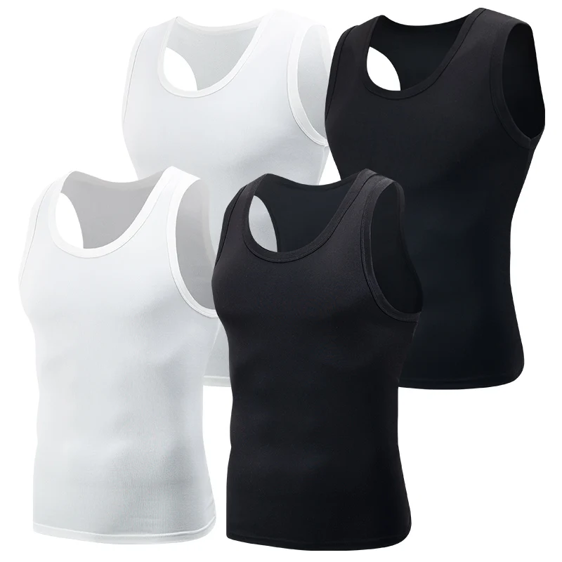 2/1 Pcs Black-and-white Classic Joker Men's Vest Teenagers' Leisure And Comfortable Wide Shoulder Shirt Sports Narrow Shoulder thumbnail 4
