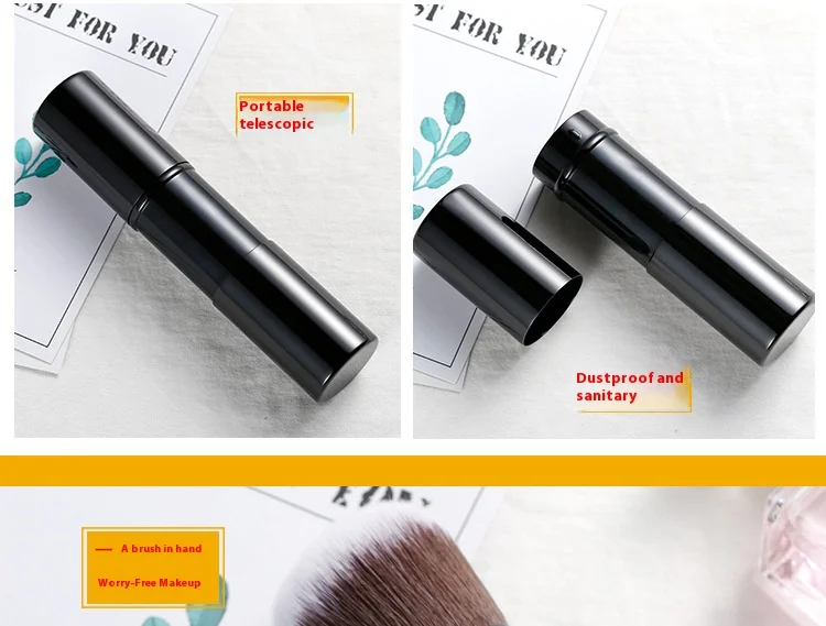 1pcs makeup tools  Powder/Blush Brushes Retractable Single Soft Loose Powder Blush Brush Portable Beauty Cosmetic Tool thumbnail 4