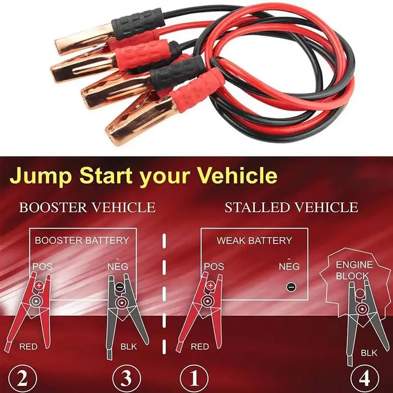 Jumper Cables for Truck Booster Jumping Cables Heavy Duty Booster Safe Jumper Battery Cables for Commercial Vehicles SUVs thumbnail 6