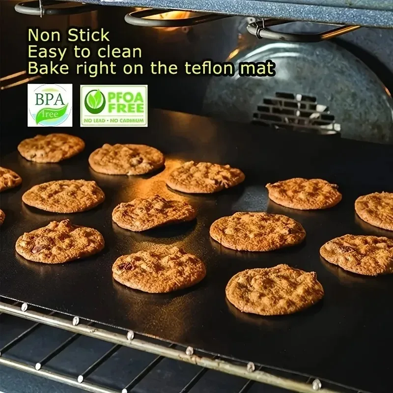 2pcs Large Non Stick Oven Liner Reusable Protector Mat Heat Resistant Grill Mats 60X 40CM BBQ Grill Mat Baking Mat thumbnail 3
