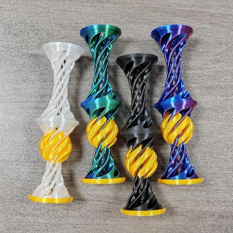 3D Printed Impossible Pyramid Passthrough Fidget Toys Double Layer Helical Tree Diversification Kids Decompression Ornament Gift thumbnail 2