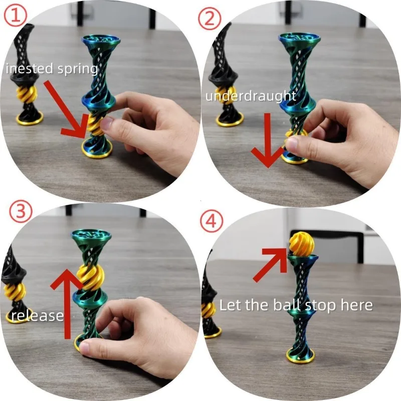 3D Printed Impossible Pyramid Passthrough Fidget Toys Double Layer Helical Tree Diversification Kids Decompression Ornament Gift thumbnail 3
