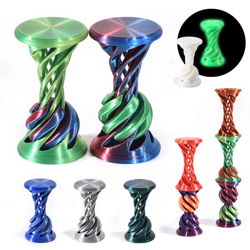 3D Printed Impossible Pyramid Passthrough Fidget Toys Double Layer Helical Tree Diversification Kids Decompression Ornament Gift thumbnail 6