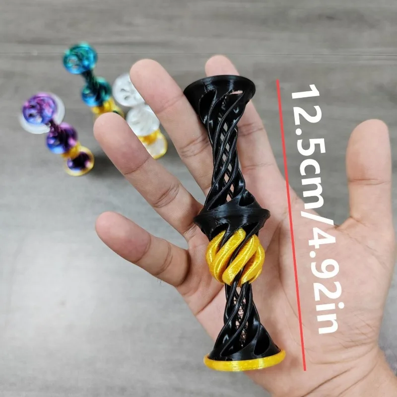 3D Printed Impossible Pyramid Passthrough Fidget Toys Double Layer Helical Tree Diversification Kids Decompression Ornament Gift thumbnail 4