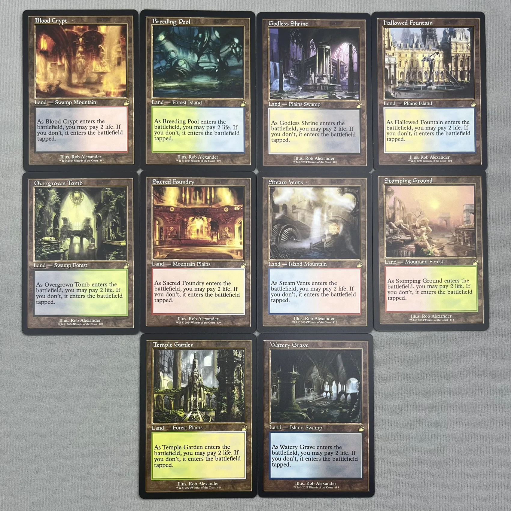 RVR HOLO3-02 TCG Cards for Home Play magical Proxy shock land RVRCrypt the Pool Godless Shrine Hallowed Fountain gather