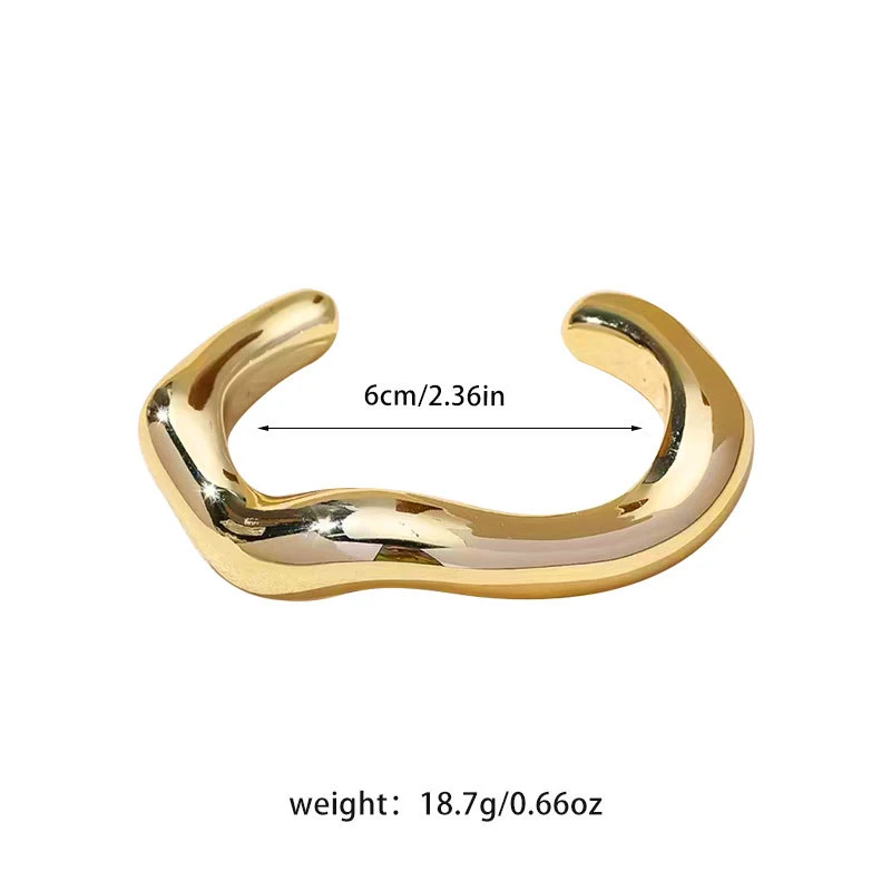 Trendy Big Cuff Bangles Bracelets Women Vintage Statement Plastic Geometric Open Bangle Hip Hop Punk Gold Silver Color Jewelry thumbnail 6