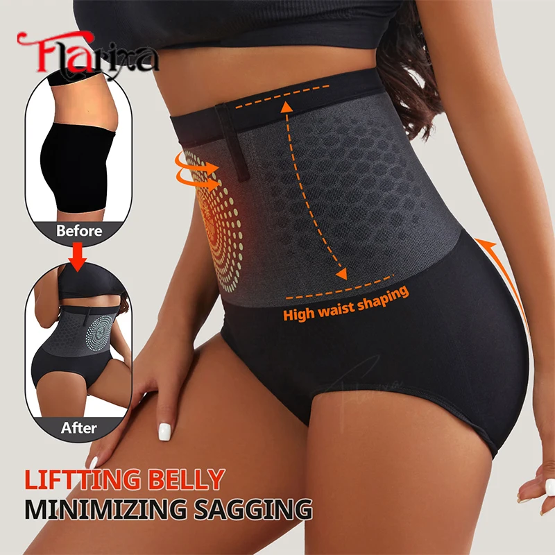 Flarixa Tummy Control Underwear Briefs for Women High Waist Seamless Butt Lifting Panties Sweat Slim Body Shaper Belly Slimmer thumbnail 4