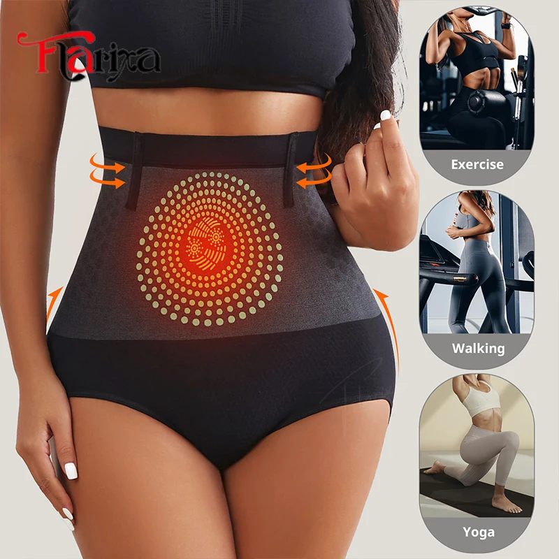 Flarixa Tummy Control Underwear Briefs for Women High Waist Seamless Butt Lifting Panties Sweat Slim Body Shaper Belly Slimmer thumbnail 5