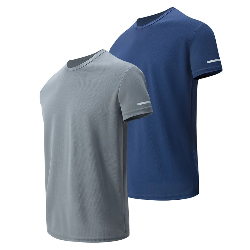 1/4 Pcs Summer Men's Leisure Sports Multicolor Quick-drying Short-sleeved Teens Loose Solid Color Running Fitness Playing T-shir thumbnail 2