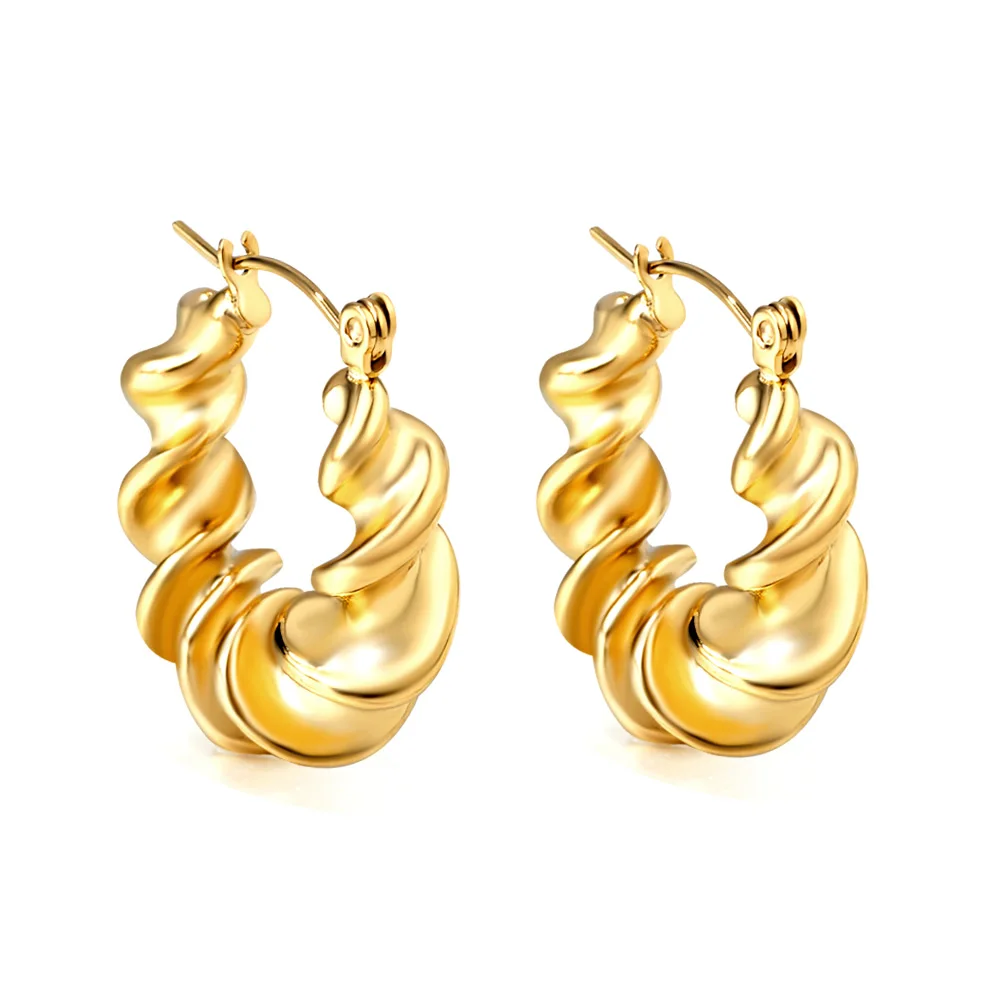 LUXUSTEEL Half Circle Opening Earrings Minimalist Stainless Steel Hoop Earrrings for Women Earring Girls Party Jewelry Gifts thumbnail 4