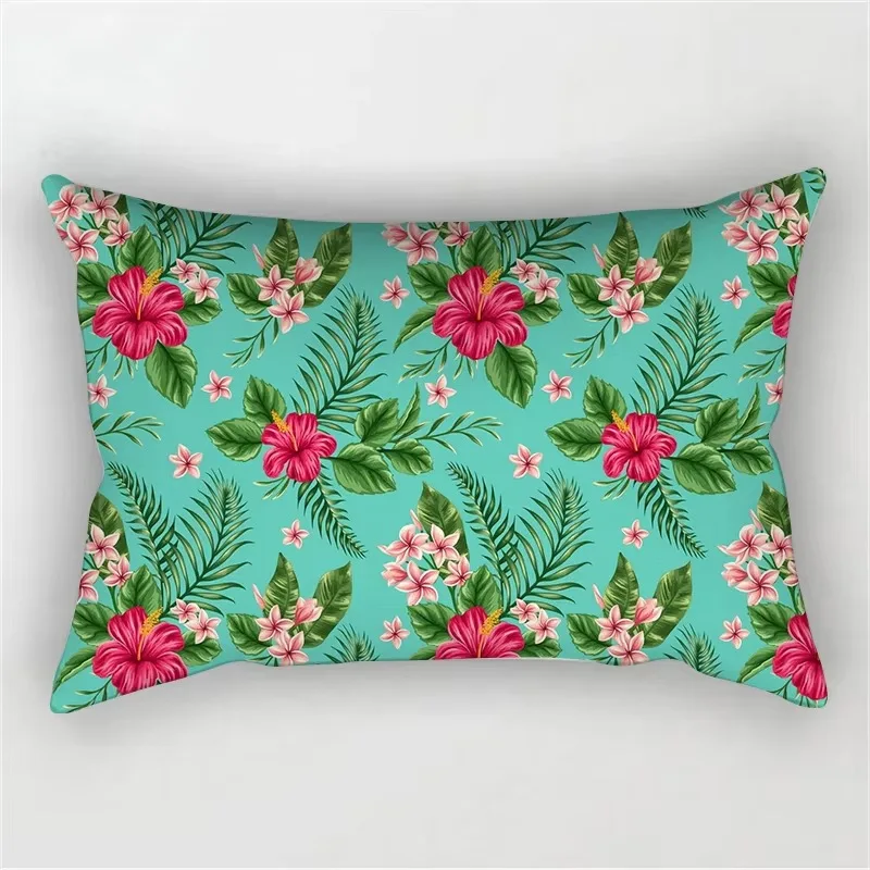 Rose Red Flower Rainbow Pattern Print Decorative Bedroom Living Room Office Cushion Cover Home Decor Rectangular Pillowcase thumbnail 6
