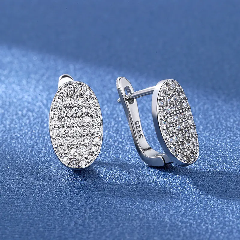 925 Sterling Silver Earrings Jewelry High Quality Retro Simple Pattern Purple White Zircon Earrings Hot Sale thumbnail 4